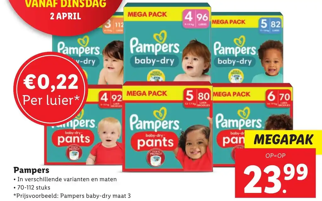 Pampers aanbieding bij Lidl