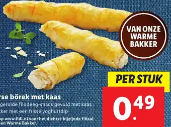 Lidl Verse borek met kaas per stuk aanbieding