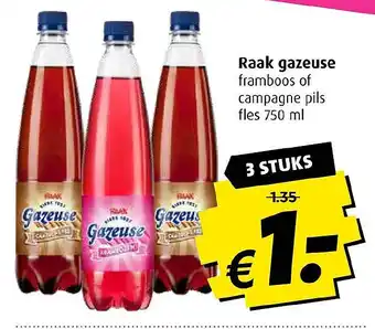 Boni Raak gazeuse 750ml aanbieding