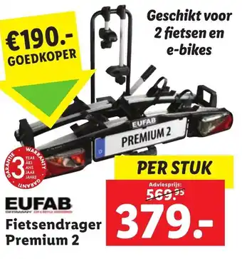 Lidl Eufab fietsendrager premium 2 per stuk aanbieding