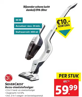 Lidl Silvercrest accu steelstofzuiger per stuk aanbieding