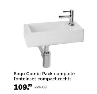 Saniweb Saqu Combi Pack complete fonteinset compact rechts aanbieding