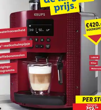 Lidl Krups volautomatisch koffiezetapparaat per stuk aanbieding