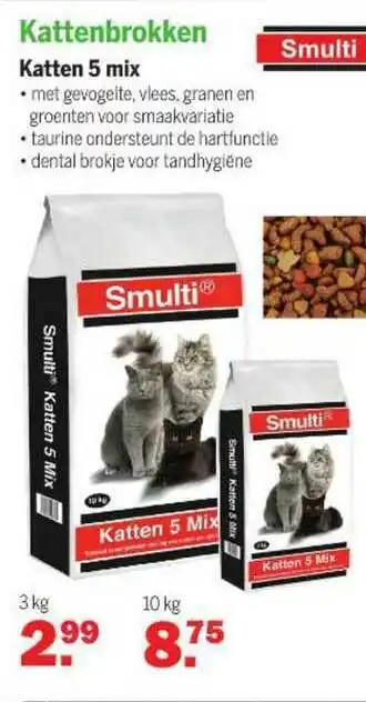 Van Cranenbroek Smulti Kattenbrokken Katten 5 Mix aanbieding