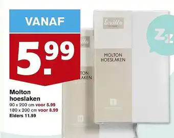 Hoogvliet Molton Hoeslaken aanbieding