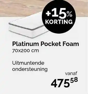 Beter Bed Platinum Pocket Foam 70x200 Cm 15% Korting aanbieding