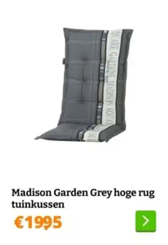 Obelink Madison Garden Grey hoge rug tuinkussen aanbieding