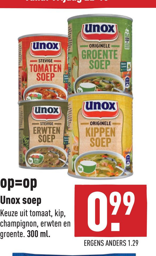Unox soep aanbieding bij ALDI