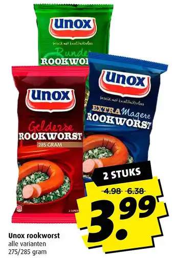 Boni Unox rookworst aanbieding