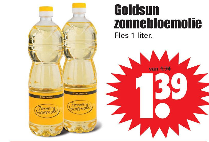 Goldsun zonnebloemolie aanbieding bij Dirk