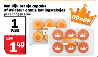 Poiesz Van Dijk oranje cupcake of Aviateur oranje koningscakejes aanbieding