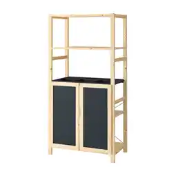 IKEA Ivar Open kast, met 2 deuren grenen/vilt, 89x50x179 cm aanbieding