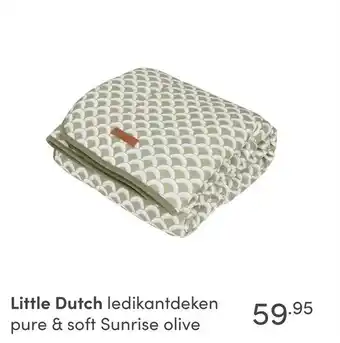 Baby & Tiener Little Dutch ledikantdeken pure & soft Sunrise olive aanbieding