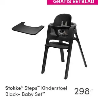 Baby & Tiener Stokke Steps™ Kinderstoel Black+ Baby Set TM aanbieding