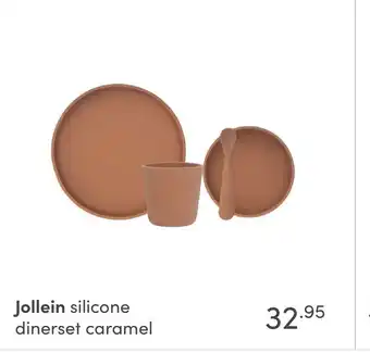 Baby & Tiener Jollein silicone dinerset caramel aanbieding