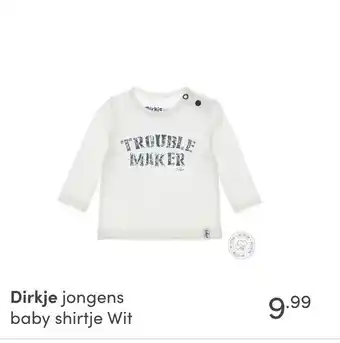 Baby & Tiener Dirkje jongens baby shirtje Wit aanbieding