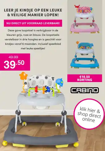 Baby & Tiener CABINO loopstoel aanbieding