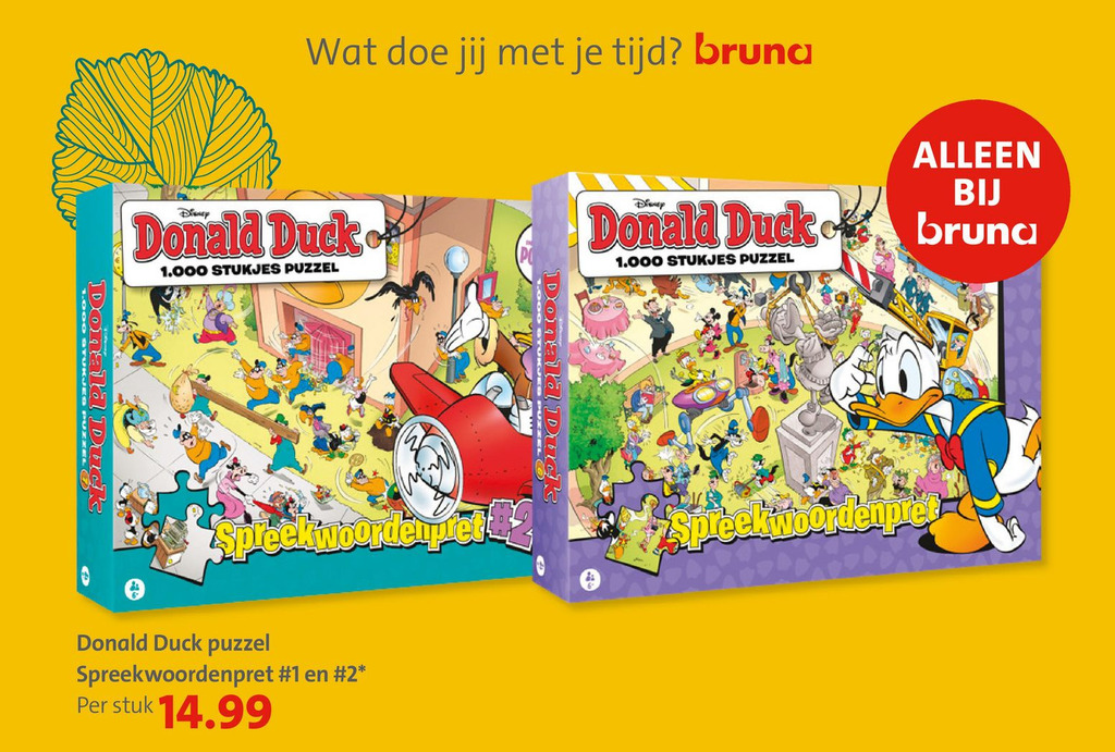 Donald Duck puzzel Spreekwoordenpret #1 en #2* aanbieding bij Bruna
