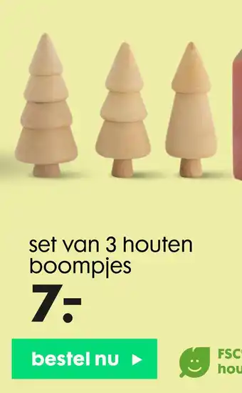 HEMA set van 3 houten boompjes aanbieding