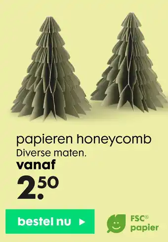 HEMA papieren honeycomb aanbieding