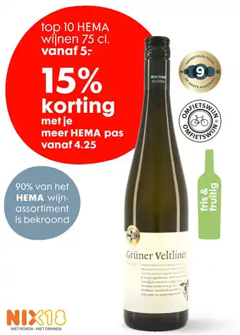 HEMA Top 10 Hema Wijnen 75 Cl. aanbieding