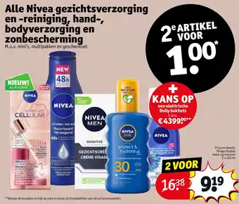 Kruidvat Alle Nivea gezichtsverzorging en reiniging, hand, bodyverzorging en zonbescherming aanbieding