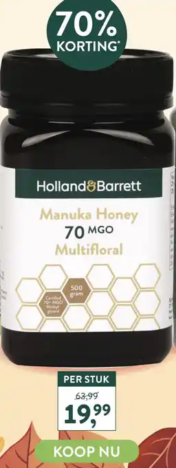 Holland & Barrett Manuka Honey 70 MGO Multifloral aanbieding