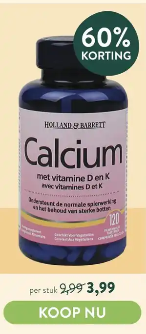 Holland & Barrett Calcium aanbieding