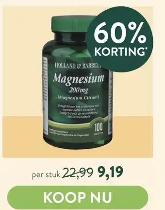 Holland & Barrett Magnesium 200mg aanbieding