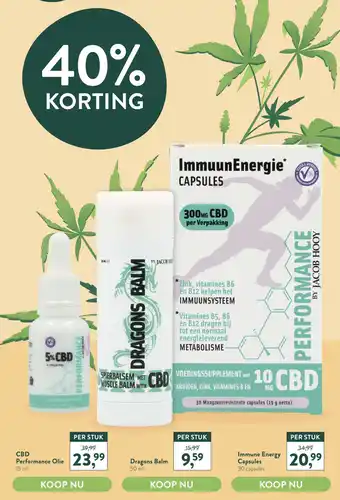 Holland & Barrett Op alle Jacob Hooy CBD aanbieding