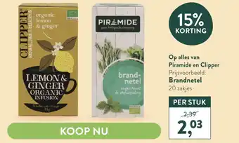 Holland & Barrett Op alles van Piramide en Clipper aanbieding