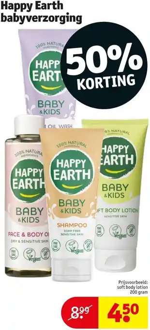 Kruidvat Happy Earth babyverzorging aanbieding