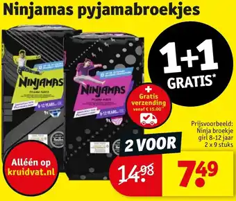 Kruidvat Ninjamas pyjamabroekjes aanbieding
