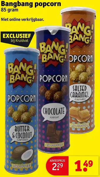 Kruidvat Bangbang popcorn 85 gram aanbieding