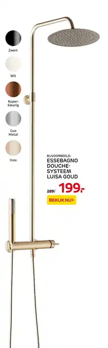 Praxis Essebagno Douchesysteem Luisa Goud aanbieding