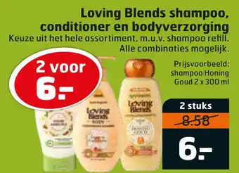 Trekpleister Loving Blends shampoo, conditioner en bodyverzorging aanbieding