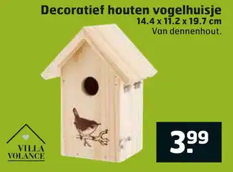 Trekpleister Decoratief houten vogelhuisje 14.4 x 11.2 x 19.7 cm aanbieding