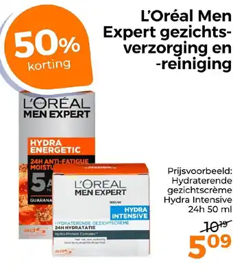 Trekpleister L'Oréal Men Expert gezichtsverzorging en reiniging aanbieding