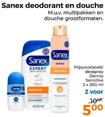 Trekpleister Sanex deodorant en douche aanbieding