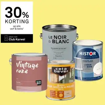Karwei op alle verf & beits¹ aanbieding