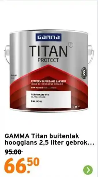 GAMMA Titan buitenlak hoogglans 2,5 liter gebroken aanbieding