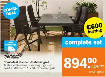 Albert Heijn Hartman combideal standenstoel diningset complete set aanbieding