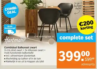 Albert Heijn Hartman combideal balkonset zwart aanbieding