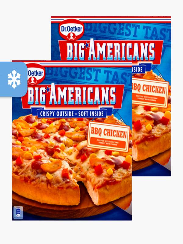 Dr. Oetker Big Americans Pizza BBQ Chicken 2x aanbieding bij Flink