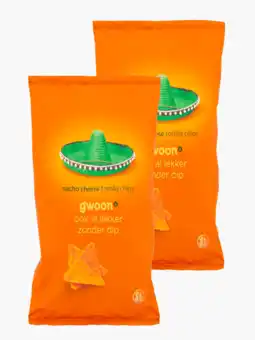 Flink G'woon Tortilla Chips Cheese 165g 2x aanbieding