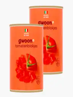 Flink G'woon Tomatenblokjes 400g 2x aanbieding