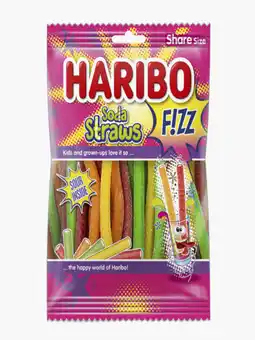 Flink Haribo Fizz Soda Straws 180g aanbieding