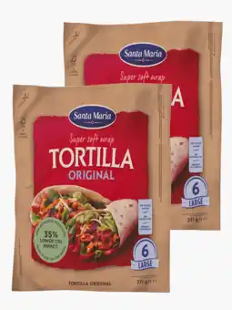 Flink Santa Maria Tortilla Wraps Large 6st 371g 2x aanbieding