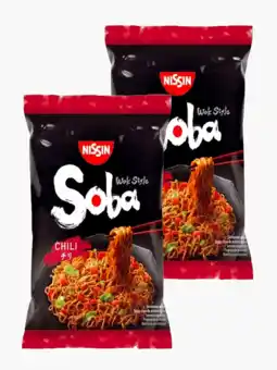 Flink Nissin Soba Chili Noodels 110g 2x aanbieding