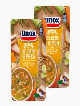 Flink Unox Heldere Kippensoep 570ml 2x aanbieding